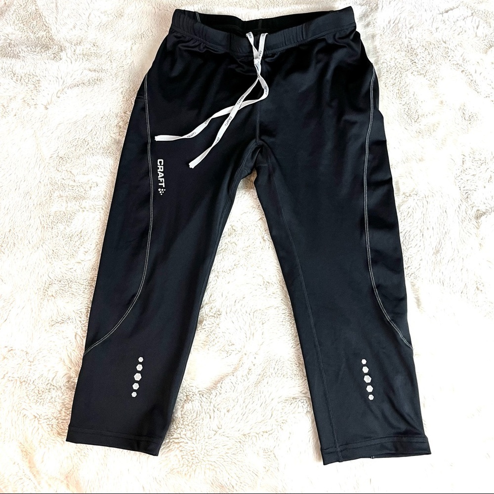 Craft Running Biking Activewear Capri Leggings Pocket